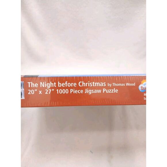Holiday Puzzle Thomas Wood The Night Before Christmas 27" 1000 Dog Cat PETS Rare - Picture 7 of 10